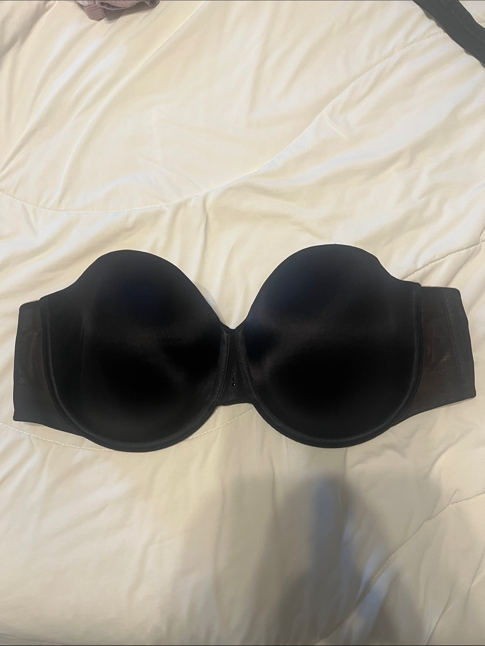 Victoria's Secret Black Strapless Molded Cup Bra with Smooth Finish